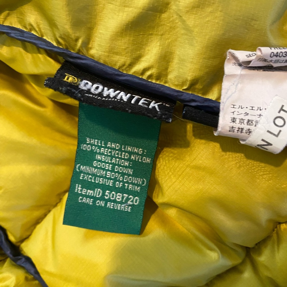 L.L. Bean Blue and Yellow Puffer Jacket - Picture 3 of 4